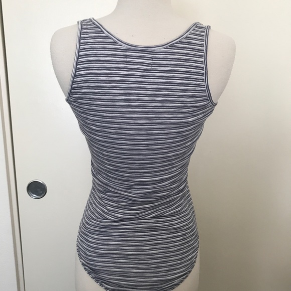 Madewell Blue Indie Henley Bodysuit in Stripe Size XXS - Picture 5 of 13
